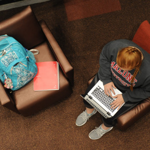 overhead view of a person sitting