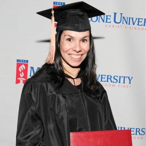 Student graduating with our online MBA degree program at Malone University in Ohio