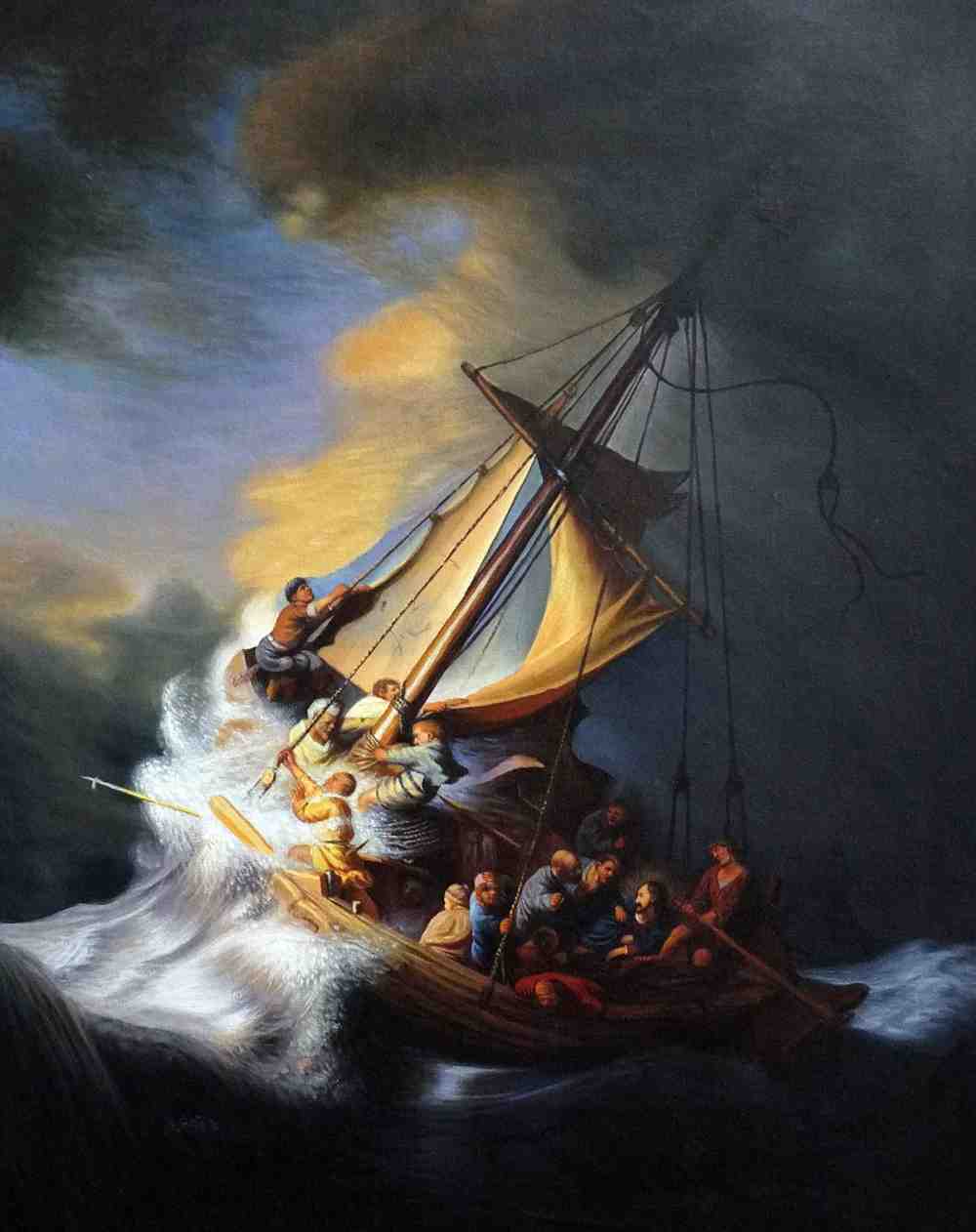 Boat on stormy sea