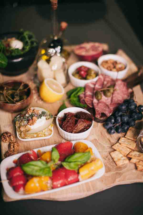 Food spread on table